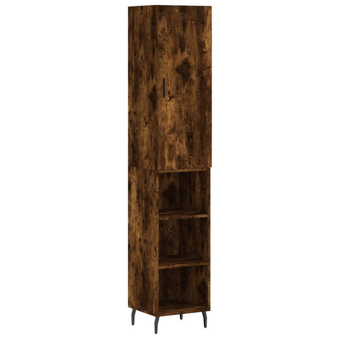 vidaXL Highboard Räuchereiche 34,5x34x180 cm Holzwerkstoff