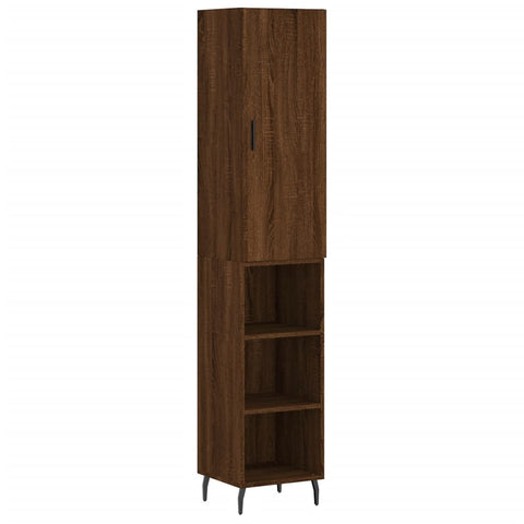 Highboard Braun Eichen-Optik 34,5x34x180 cm Holzwerkstoff