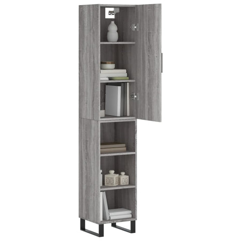 vidaXL Highboard Grau Sonoma 34,5x34x180 cm Holzwerkstoff