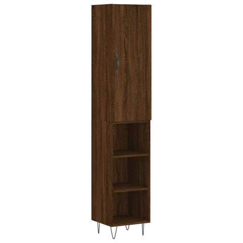 vidaXL Highboard Braun Eichen-Optik 34,5x34x180 cm Holzwerkstoff