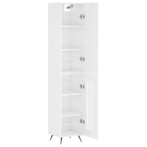 vidaXL Highboard Hochglanz-Weiß 34,5x34x180 cm Holzwerkstoff