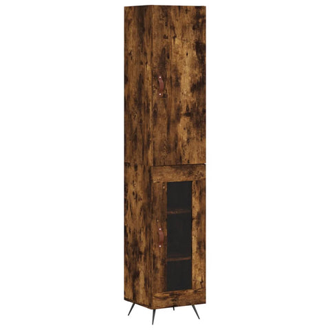 vidaXL Highboard Räuchereiche 34,5x34x180 cm Holzwerkstoff