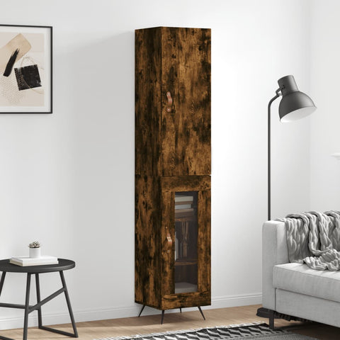 vidaXL Highboard Räuchereiche 34,5x34x180 cm Holzwerkstoff