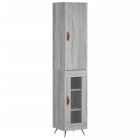 vidaXL Highboard Grau Sonoma 34,5x34x180 cm Holzwerkstoff