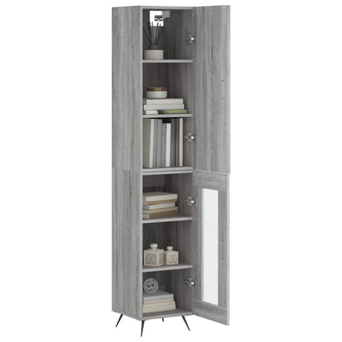 vidaXL Highboard Grau Sonoma 34,5x34x180 cm Holzwerkstoff