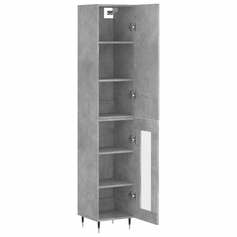 vidaXL Highboard Betongrau 34,5x34x180 cm Holzwerkstoff