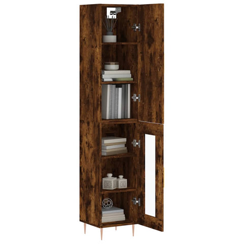 vidaXL Highboard Räuchereiche 34,5x34x180 cm Holzwerkstoff