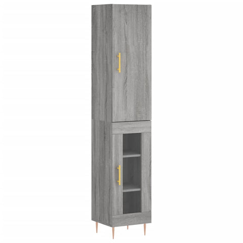 vidaXL Highboard Grau Sonoma 34,5x34x180 cm Holzwerkstoff