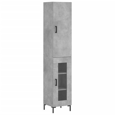 vidaXL Highboard Betongrau 34,5x34x180 cm Holzwerkstoff