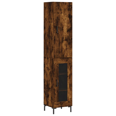 vidaXL Highboard Räuchereiche 34,5x34x180 cm Holzwerkstoff