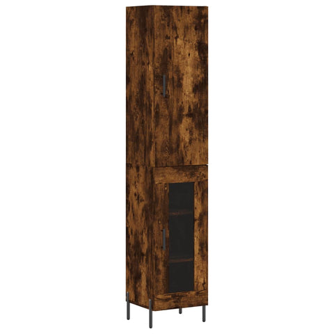 vidaXL Highboard Räuchereiche 34,5x34x180 cm Holzwerkstoff