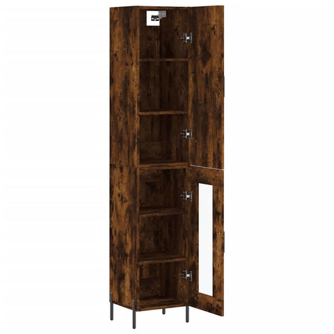 vidaXL Highboard Räuchereiche 34,5x34x180 cm Holzwerkstoff