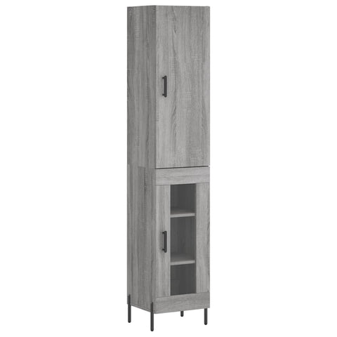 vidaXL Highboard Grau Sonoma 34,5x34x180 cm Holzwerkstoff