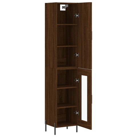 vidaXL Highboard Braun Eichen-Optik 34,5x34x180 cm Holzwerkstoff