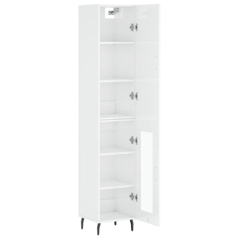 vidaXL Highboard Hochglanz-Weiß 34,5x34x180 cm Holzwerkstoff