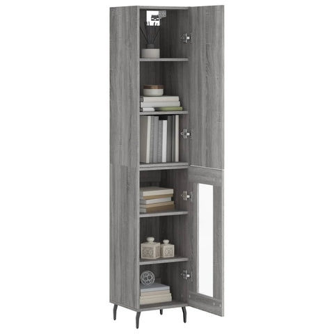 vidaXL Highboard Grau Sonoma 34,5x34x180 cm Holzwerkstoff