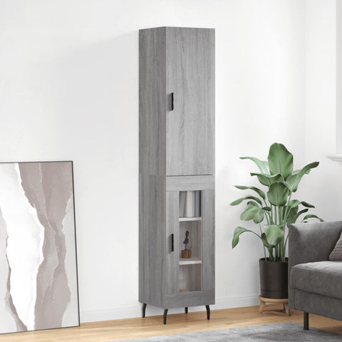 vidaXL Highboard Grau Sonoma 34,5x34x180 cm Holzwerkstoff