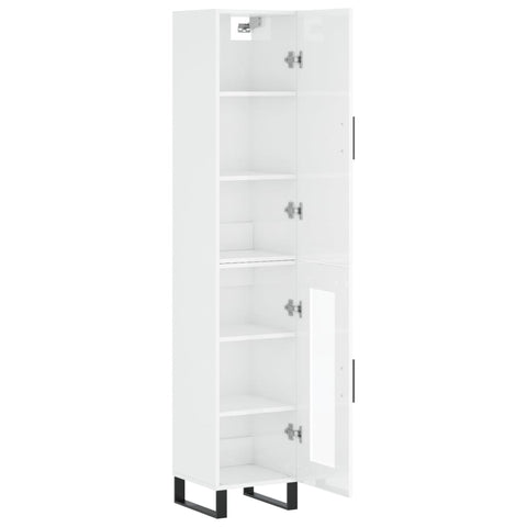 vidaXL Highboard Hochglanz-Weiß 34,5x34x180 cm Holzwerkstoff