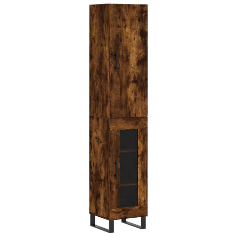 vidaXL Highboard Räuchereiche 34,5x34x180 cm Holzwerkstoff