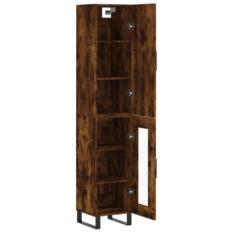 vidaXL Highboard Räuchereiche 34,5x34x180 cm Holzwerkstoff