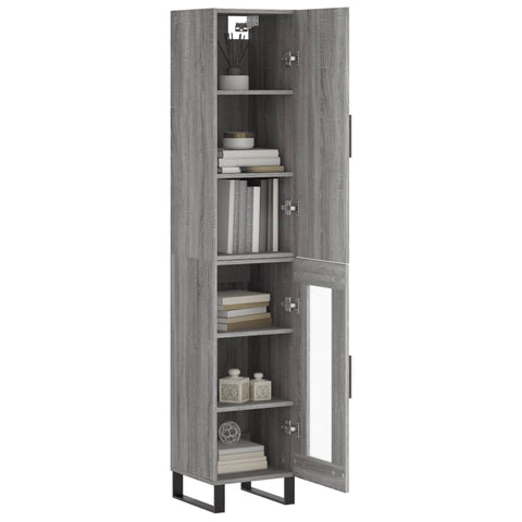 vidaXL Highboard Grau Sonoma 34,5x34x180 cm Holzwerkstoff