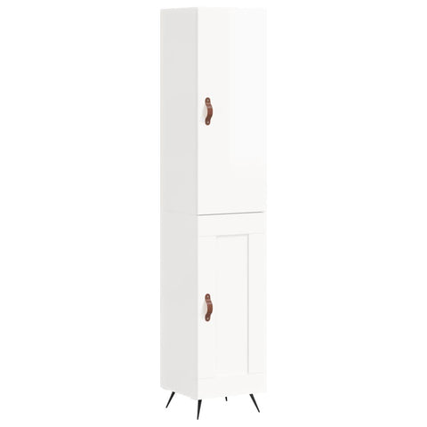 vidaXL Highboard Hochglanz-Weiß 34,5x34x180 cm Holzwerkstoff