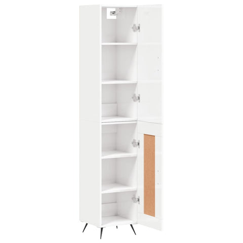 vidaXL Highboard Hochglanz-Weiß 34,5x34x180 cm Holzwerkstoff