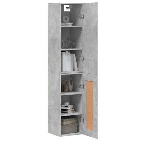 vidaXL Highboard Betongrau 34,5x34x180 cm Holzwerkstoff