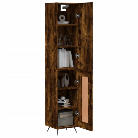 vidaXL Highboard Räuchereiche 34,5x34x180 cm Holzwerkstoff