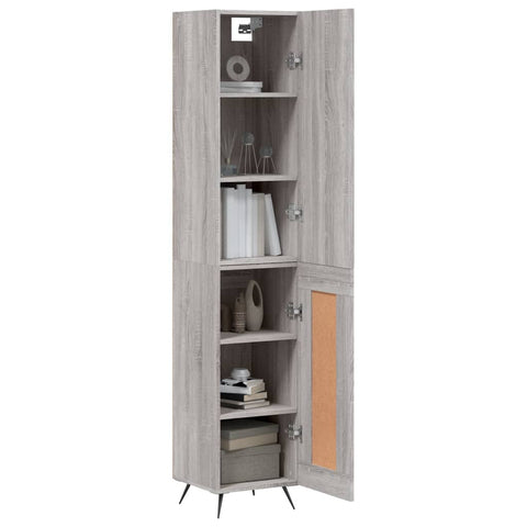 vidaXL Highboard Grau Sonoma 34,5x34x180 cm Holzwerkstoff