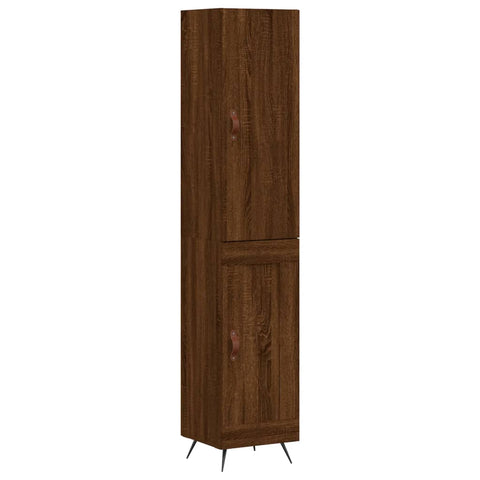 vidaXL Highboard Braun Eichen-Optik 34,5x34x180 cm Holzwerkstoff