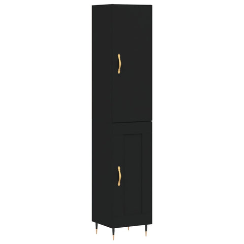 vidaXL Highboard Schwarz 34,5x34x180 cm Holzwerkstoff