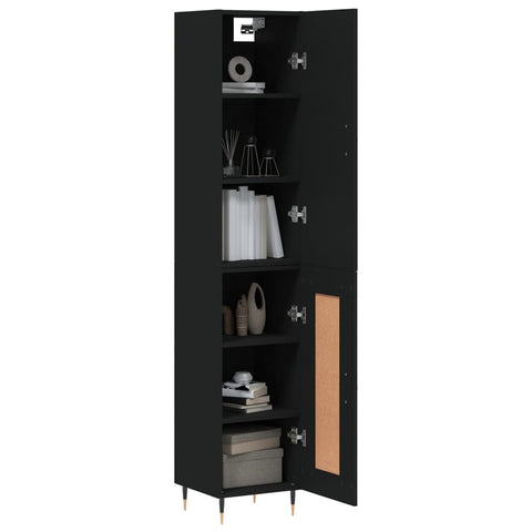 vidaXL Highboard Schwarz 34,5x34x180 cm Holzwerkstoff