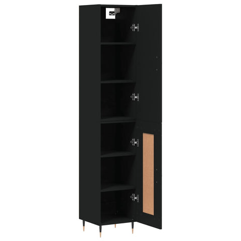 vidaXL Highboard Schwarz 34,5x34x180 cm Holzwerkstoff