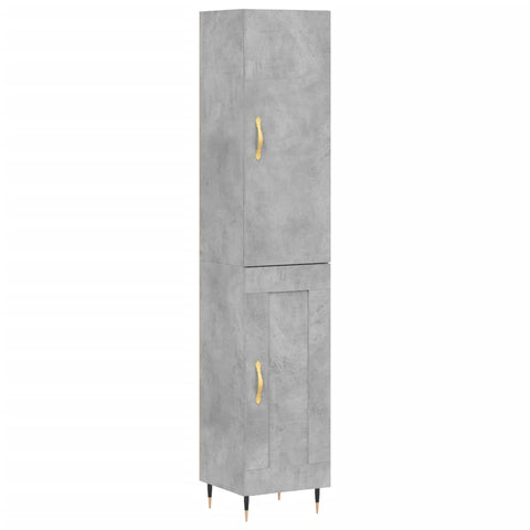 vidaXL Highboard Betongrau 34,5x34x180 cm Holzwerkstoff