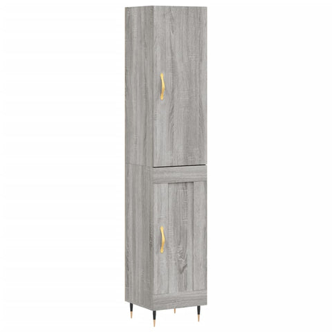 vidaXL Highboard Grau Sonoma 34,5x34x180 cm Holzwerkstoff