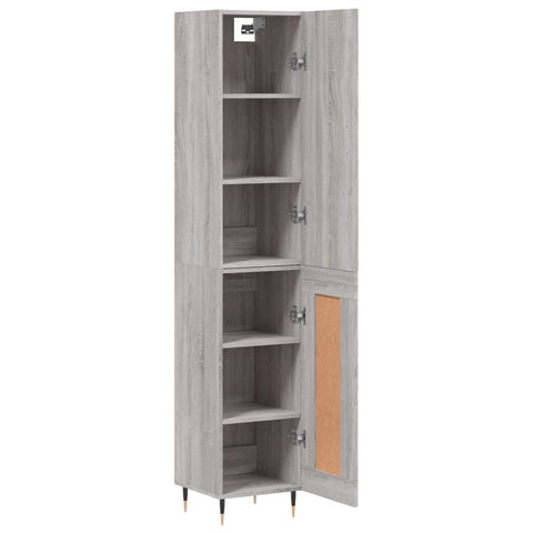 vidaXL Highboard Grau Sonoma 34,5x34x180 cm Holzwerkstoff