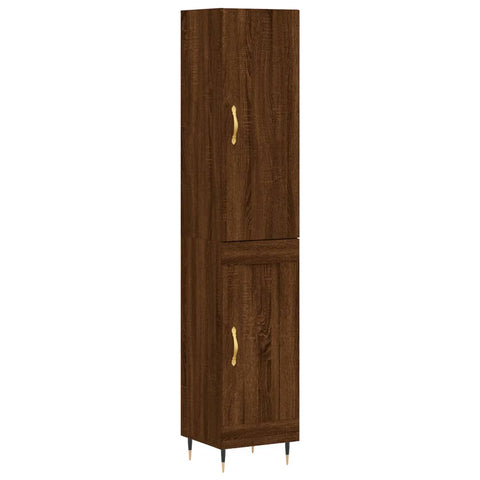 vidaXL Highboard Braun Eichen-Optik 34,5x34x180 cm Holzwerkstoff