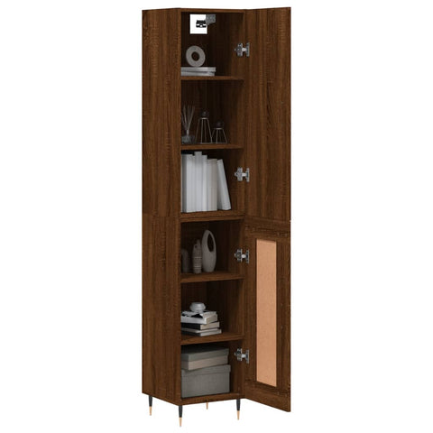 vidaXL Highboard Braun Eichen-Optik 34,5x34x180 cm Holzwerkstoff