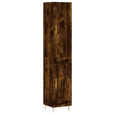 vidaXL Highboard Räuchereiche 34,5x34x180 cm Holzwerkstoff