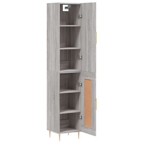 vidaXL Highboard Grau Sonoma 34,5x34x180 cm Holzwerkstoff