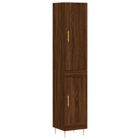 vidaXL Highboard Braun Eichen-Optik 34,5x34x180 cm Holzwerkstoff