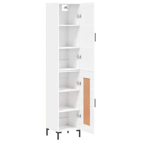 vidaXL Highboard Hochglanz-Weiß 34,5x34x180 cm Holzwerkstoff