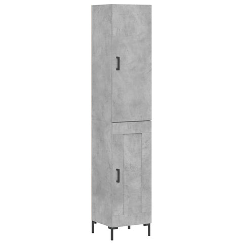 vidaXL Highboard Betongrau 34,5x34x180 cm Holzwerkstoff