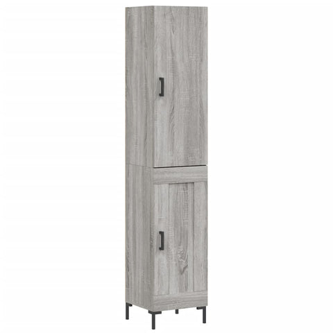 vidaXL Highboard Grau Sonoma 34,5x34x180 cm Holzwerkstoff