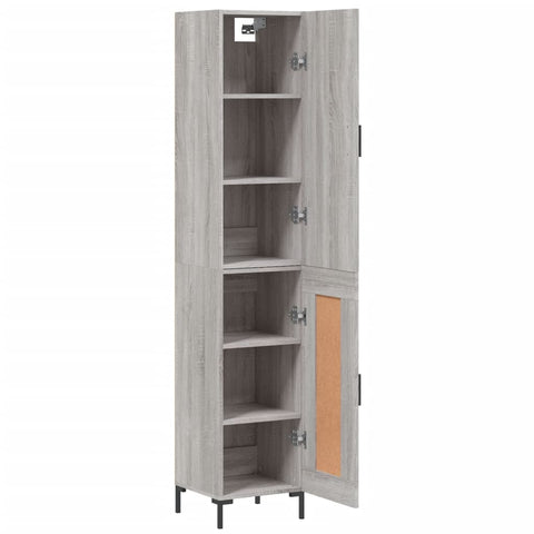 vidaXL Highboard Grau Sonoma 34,5x34x180 cm Holzwerkstoff