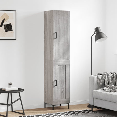 vidaXL Highboard Grau Sonoma 34,5x34x180 cm Holzwerkstoff