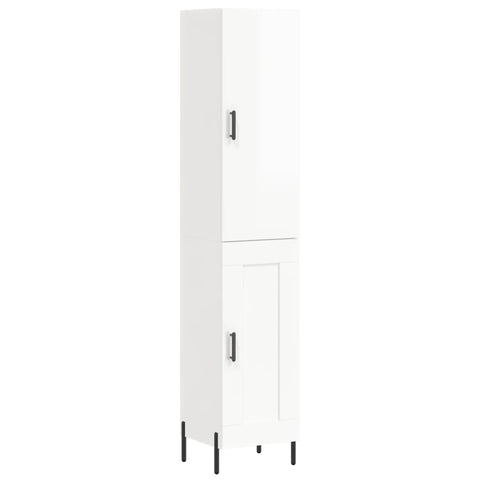 vidaXL Highboard Hochglanz-Weiß 34,5x34x180 cm Holzwerkstoff