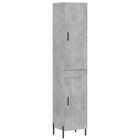 vidaXL Highboard Betongrau 34,5x34x180 cm Holzwerkstoff