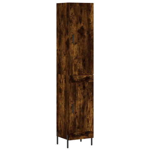 vidaXL Highboard Räuchereiche 34,5x34x180 cm Holzwerkstoff